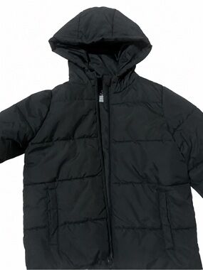 Primark Boys Black Hooded Puffer Jacket Coat